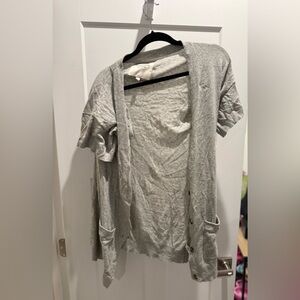 Abercrombie & Fitch Light Gray Casual Button Down Sweater